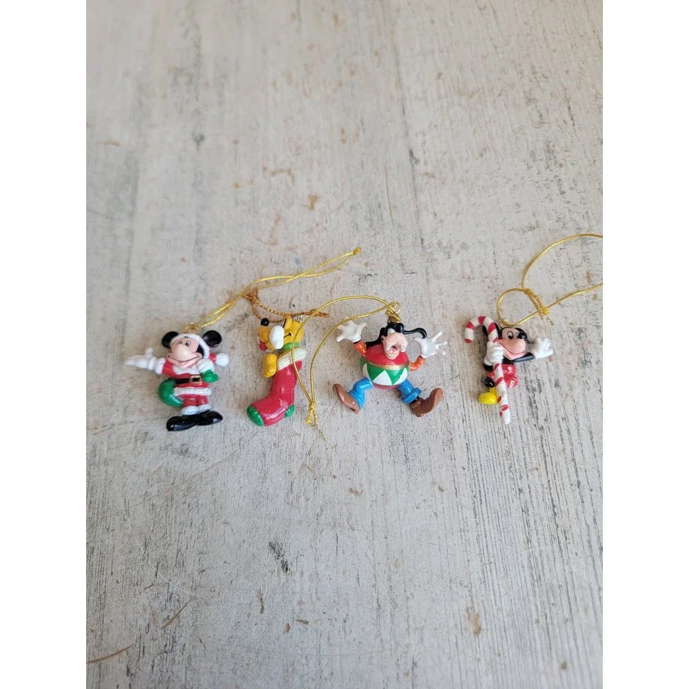 Disney AS IS mini Mickey mouse goofy plush Xmas ornament set ball home decor